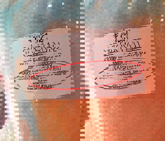 Sockervadd med innehållsförteckning.